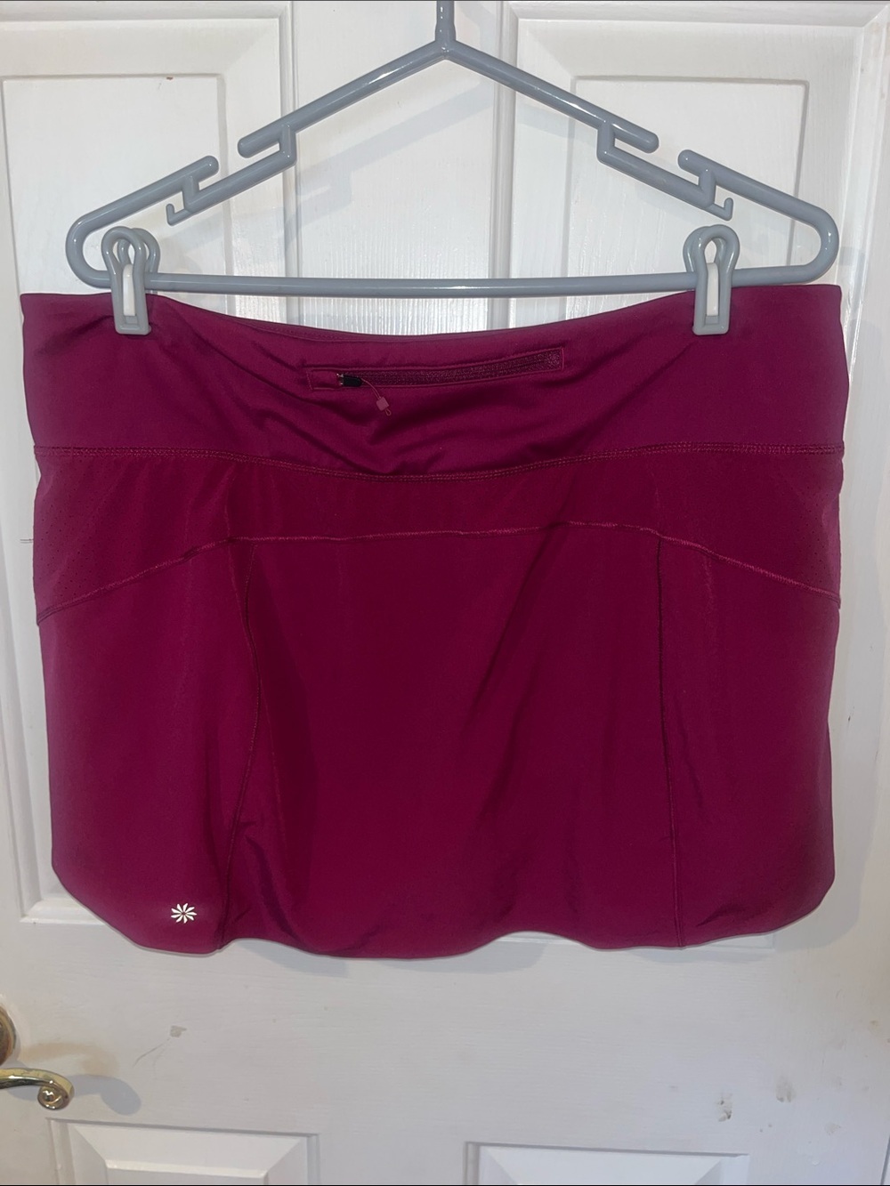 Athleta Magenta Skort XL Athletic Golf Tennis Skirt Zip Pocket - Picture 2 of 5